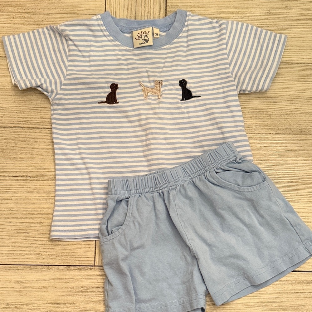 Blue Striped Kids Matching Set